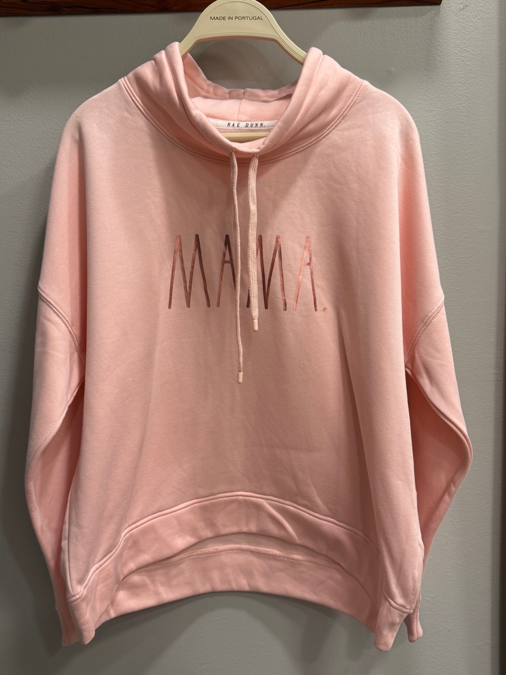 Rae Dunn Pink MAMA Cowl Hoodie Sweatshirt